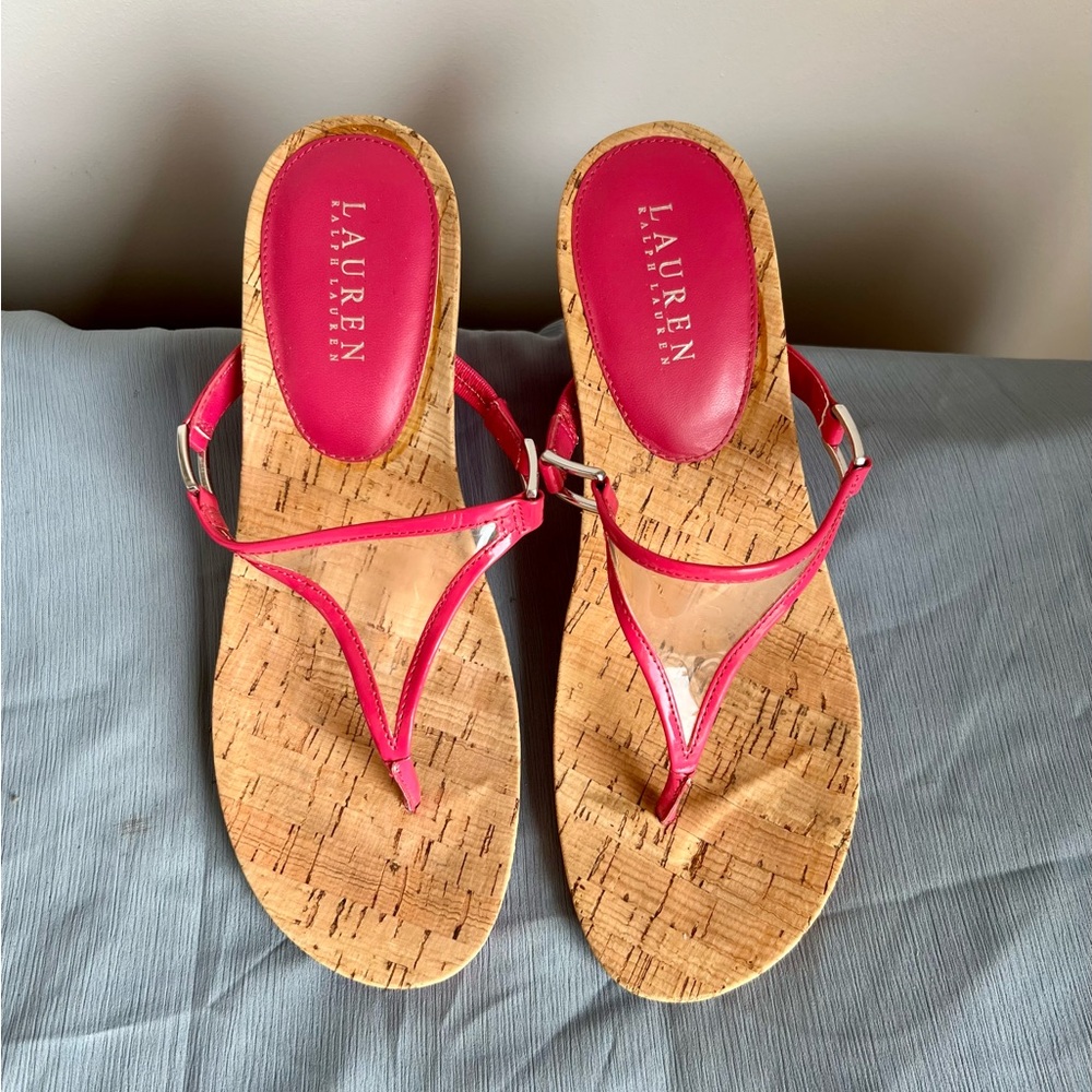 Ralph Lauren Pink Cork Sandals